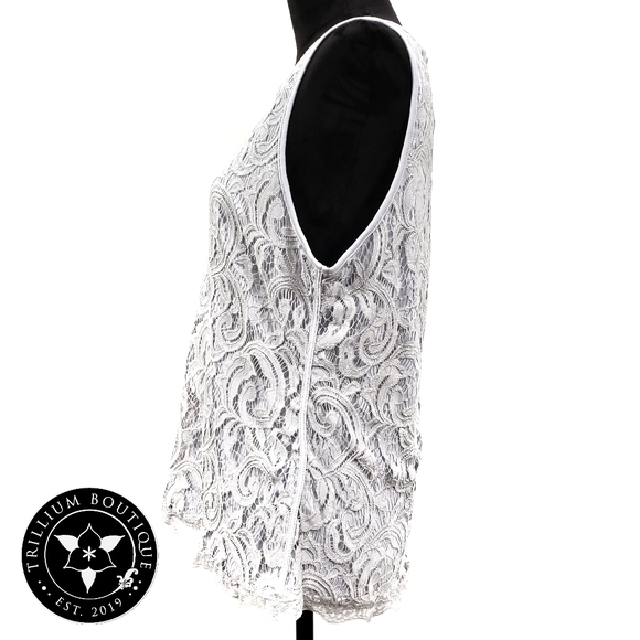 Adrianna Papell Women's Lace Top Frost NWT - Picture 4 of 7